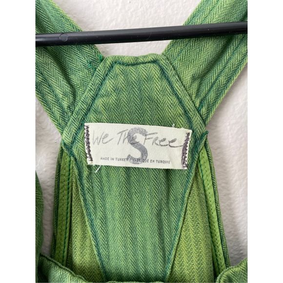 SOLD Free People We The Free Hunter Denim Overall in Spring Green Size Small - Picture 3 of 12